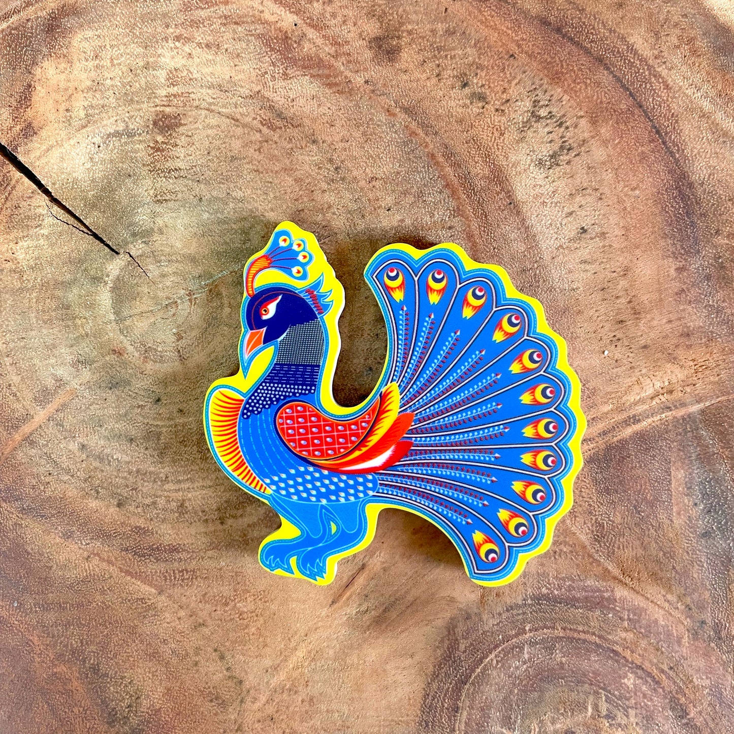 Peacock acrylic fridge magnet (pack of 2)