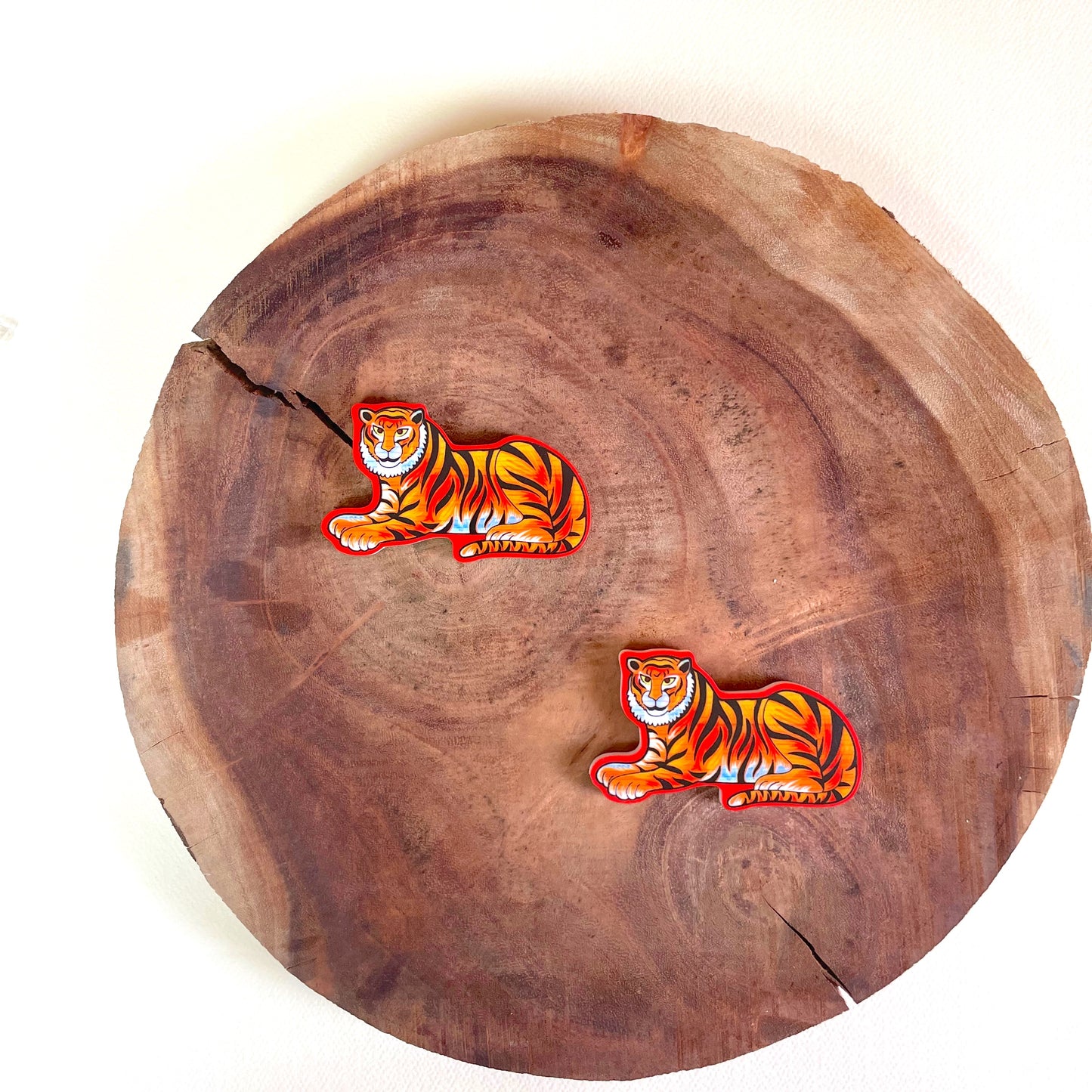 Tiger acrylic fridge magnet (pack of 2)