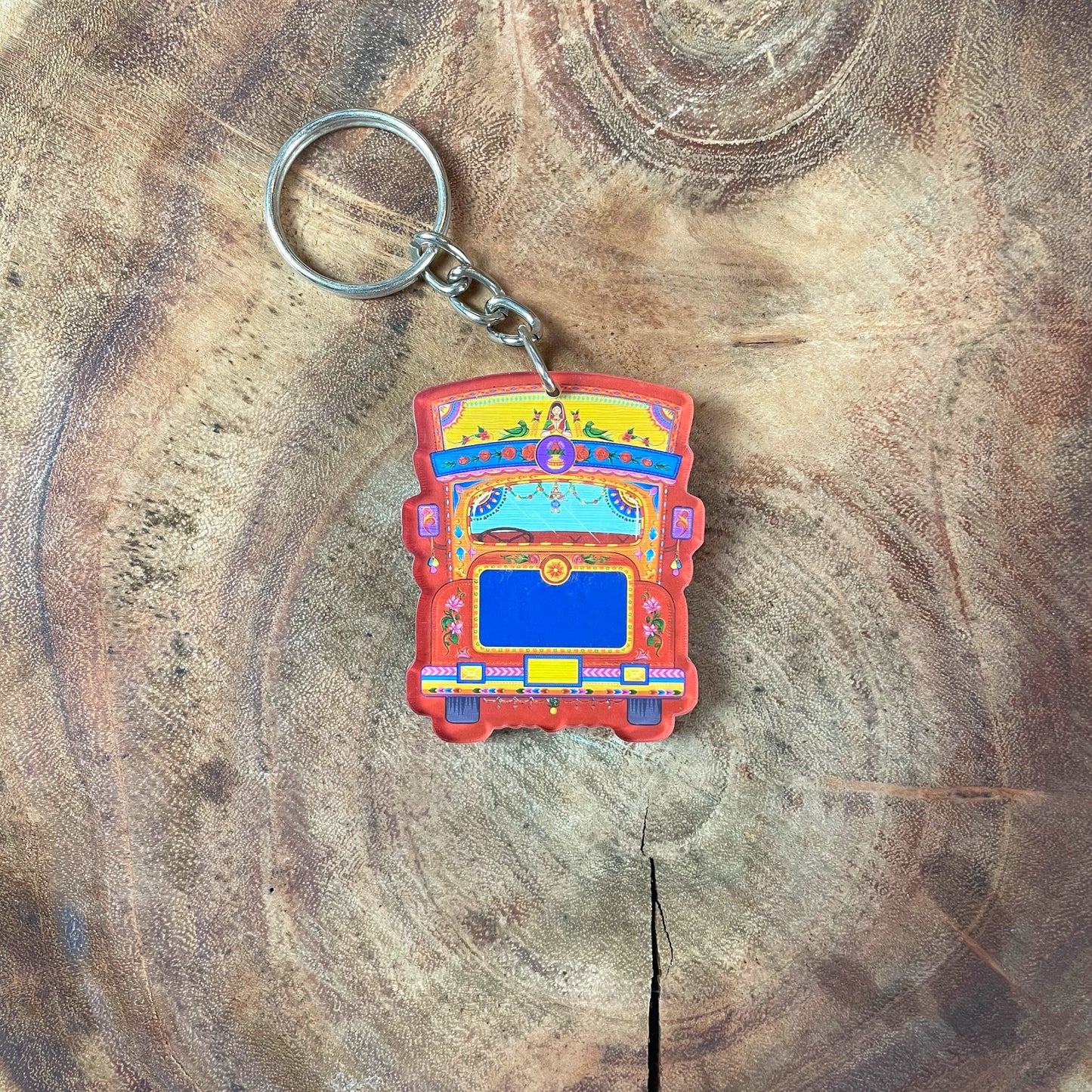 Red truck acrylic key chain