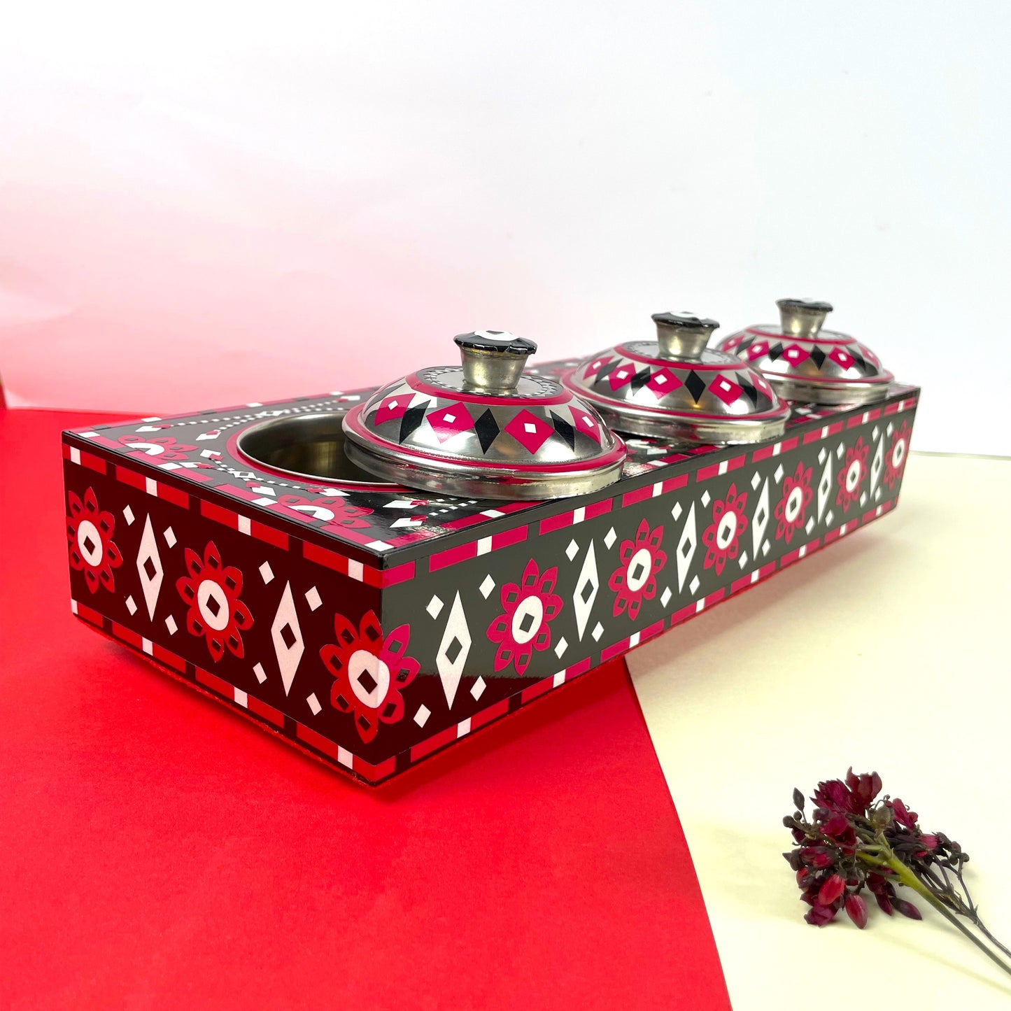 Ajrak truck art three partition tray